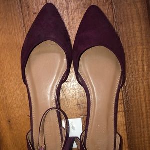 Burgundy Flats w/ Ankle Straps